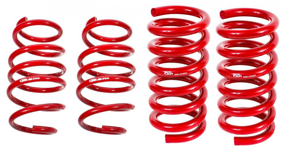 BMR Lowering springs, set of 4, handling version, Red, 15-23, 24+ Mustang