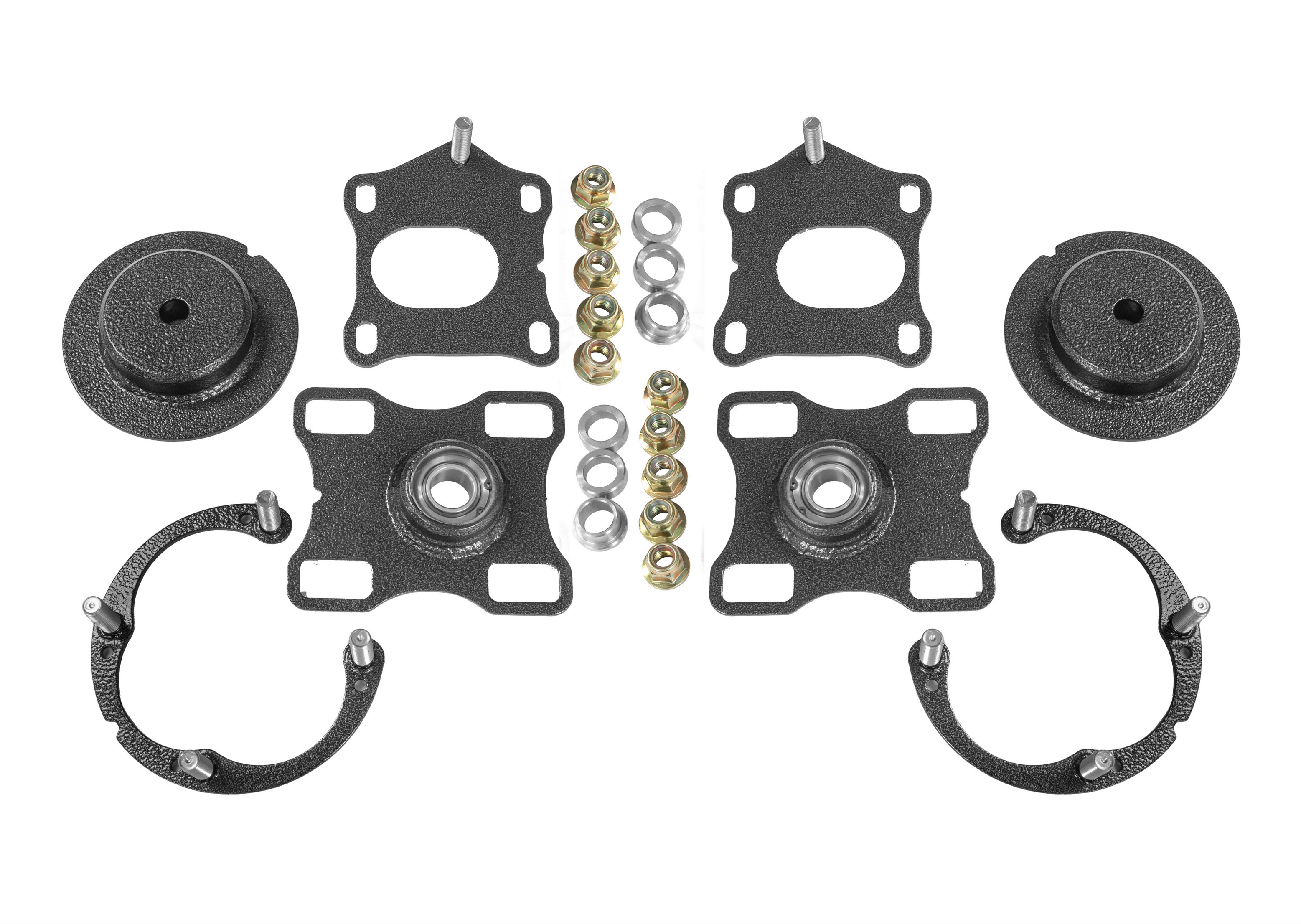 BMR Caster camber plates, black, 2005-2014 Mustang