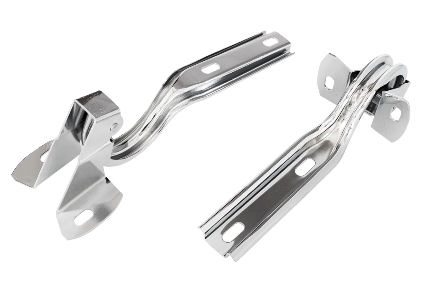 1979-1993 Mustang hood hinges, polished stainless, pair