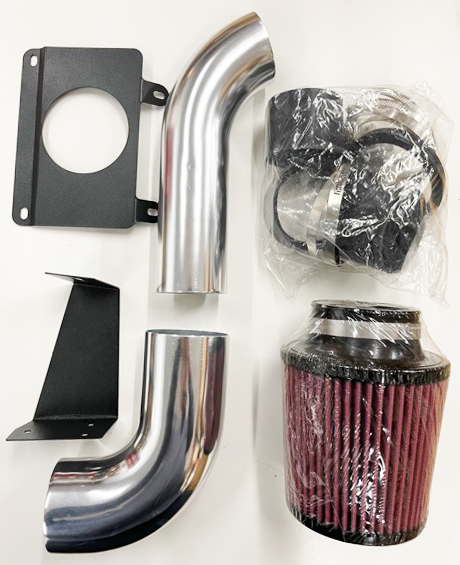 Cold Air intake kit, Polished, 1986-93 Mustang for mass air