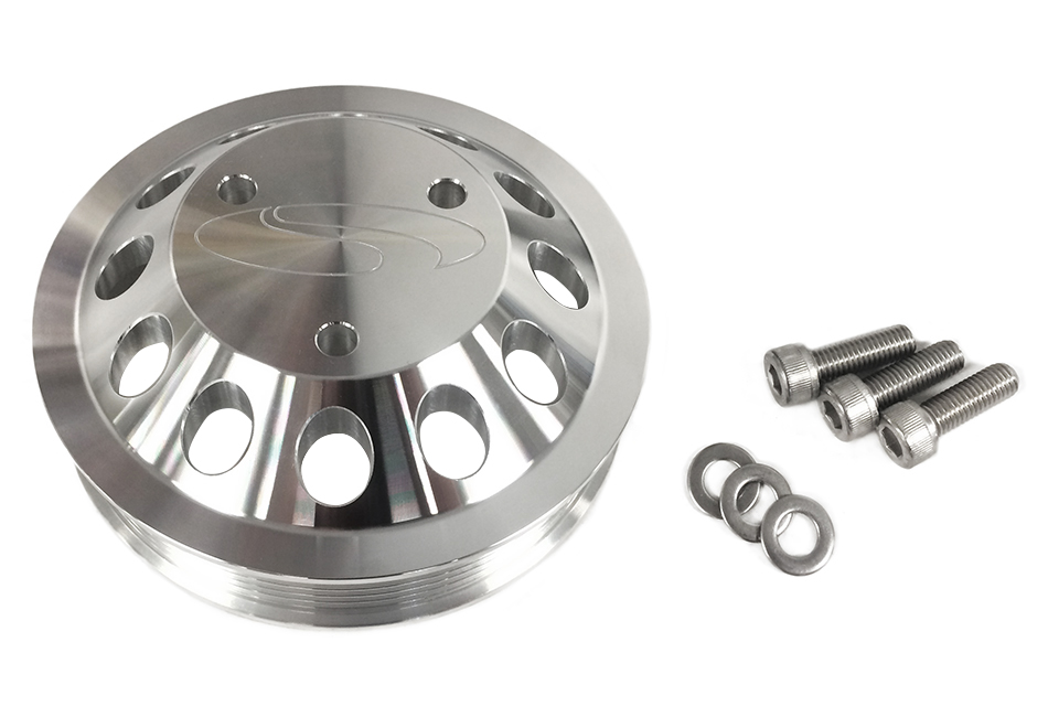 Steeda Water pump pulley, billet aluminum 3 bolt, 2011-23 Mustang 5.0